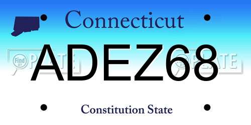 ADEZ68 Connecticut License Plate