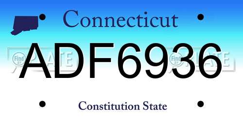 ADF6936 Connecticut License Plate