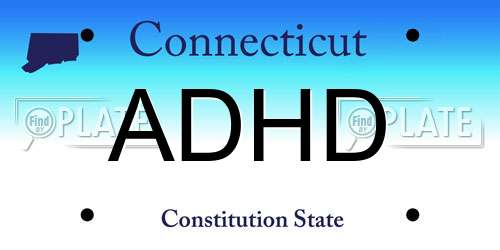 ADHD Connecticut License Plate