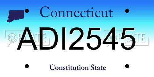 ADI2545 Connecticut License Plate