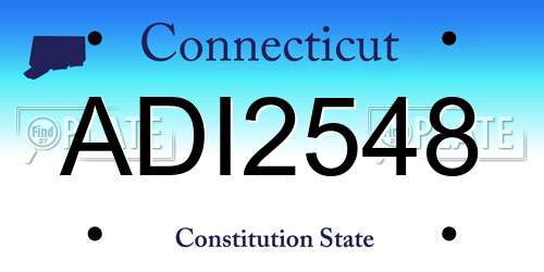 ADI2548 Connecticut License Plate