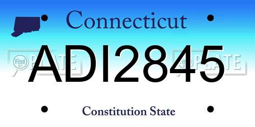 ADI2845 Connecticut License Plate
