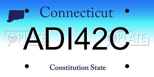 ADI42C Connecticut License Plate