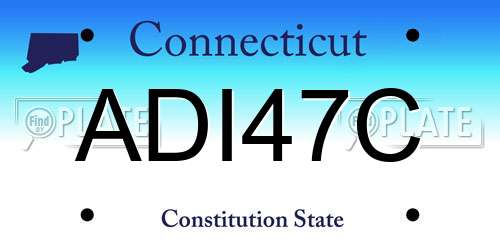 ADI47C Connecticut License Plate