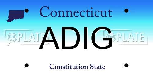 ADIG Connecticut License Plate