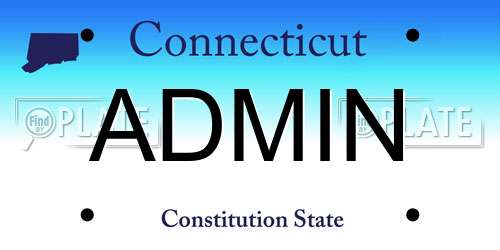 ADMIN Connecticut License Plate