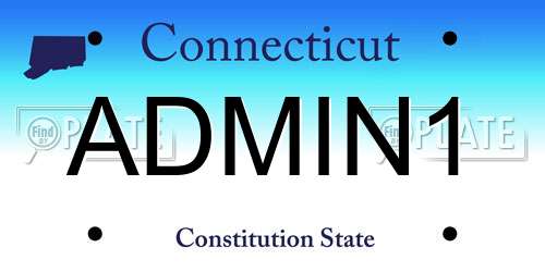 ADMIN1 Connecticut License Plate