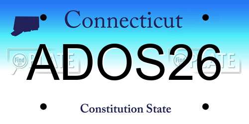 ADOS26 Connecticut License Plate