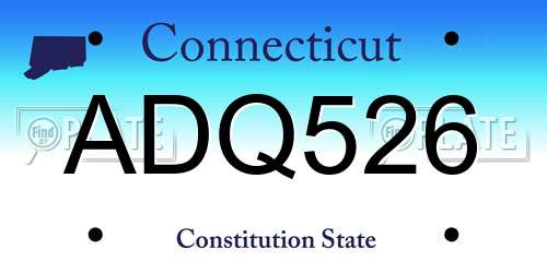 ADQ526 Connecticut License Plate
