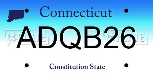 ADQB26 Connecticut License Plate