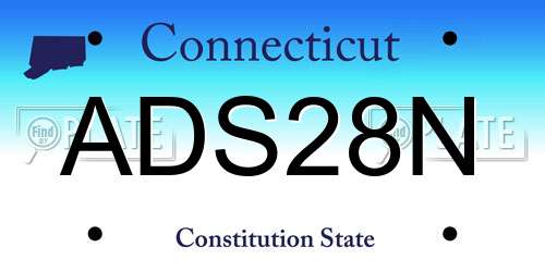 ADS28N Connecticut License Plate
