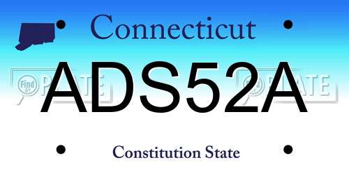 ADS52A Connecticut License Plate