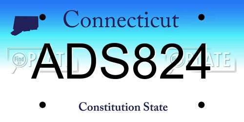 ADS824 Connecticut License Plate