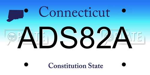 ADS82A Connecticut License Plate