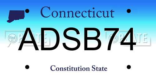 ADSB74 Connecticut License Plate