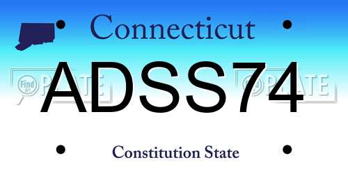 ADSS74 Connecticut License Plate