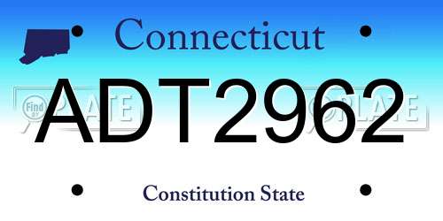 ADT2962 Connecticut License Plate