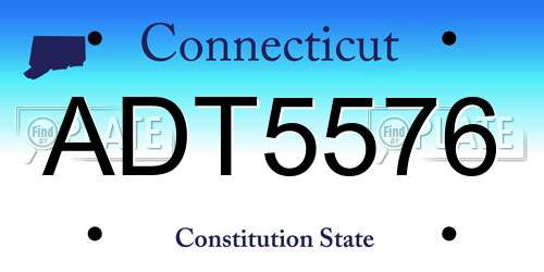 ADT5576 Connecticut License Plate