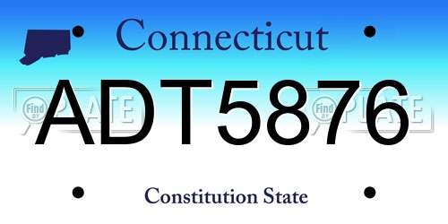 ADT5876 Connecticut License Plate