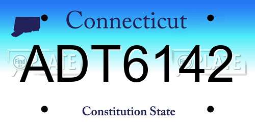 ADT6142 Connecticut License Plate