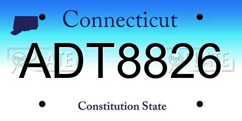 ADT8826 Connecticut License Plate