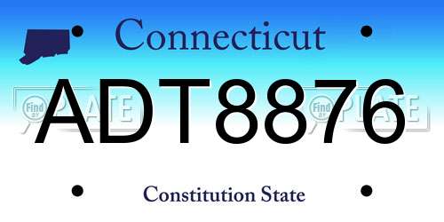 ADT8876 Connecticut License Plate
