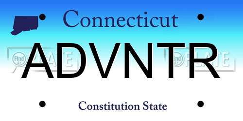 ADVNTR Connecticut License Plate