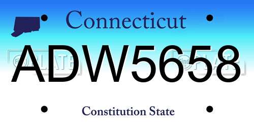 ADW5658 Connecticut License Plate