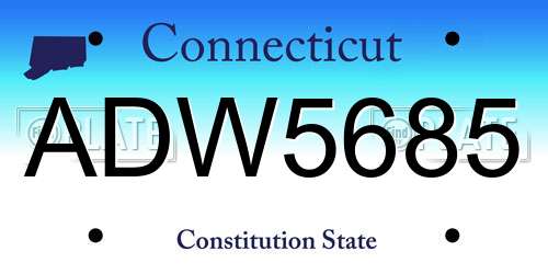 ADW5685 Connecticut License Plate