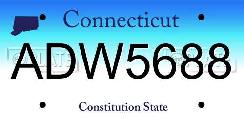 ADW5688 Connecticut License Plate