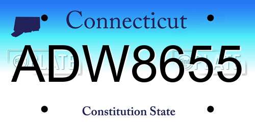 ADW8655 Connecticut License Plate