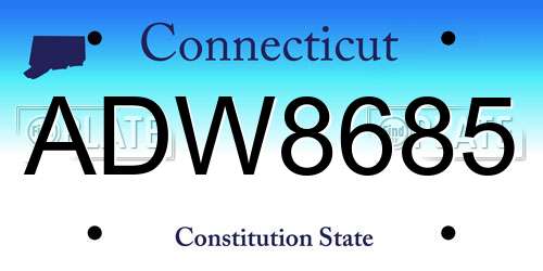 ADW8685 Connecticut License Plate