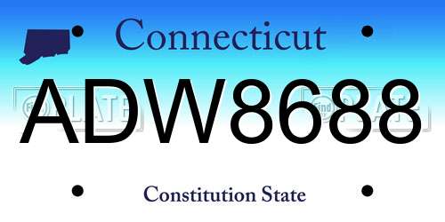 ADW8688 Connecticut License Plate