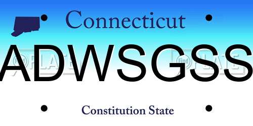 ADWSGSS Connecticut License Plate