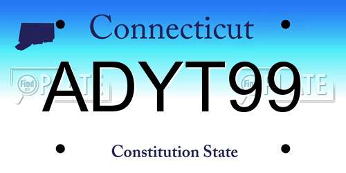 ADYT99 Connecticut License Plate