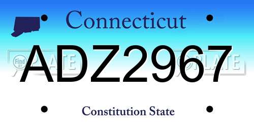 ADZ2967 Connecticut License Plate