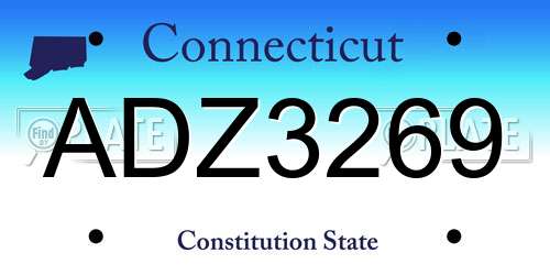 ADZ3269 Connecticut License Plate