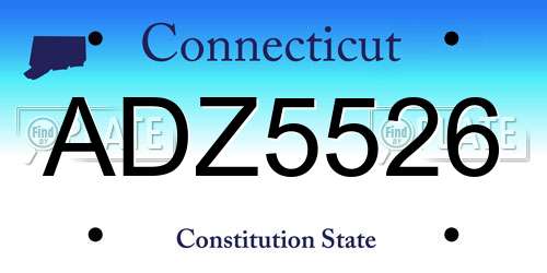 ADZ5526 Connecticut License Plate