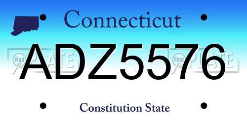 ADZ5576 Connecticut License Plate