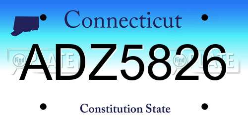 ADZ5826 Connecticut License Plate