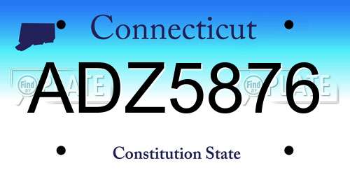 ADZ5876 Connecticut License Plate