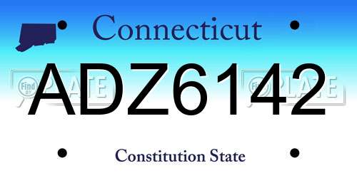 ADZ6142 Connecticut License Plate