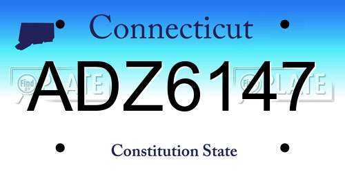ADZ6147 Connecticut License Plate