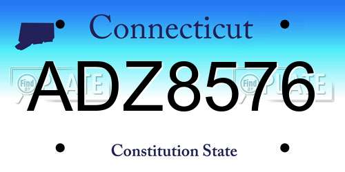ADZ8576 Connecticut License Plate