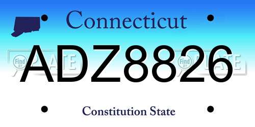 ADZ8826 Connecticut License Plate