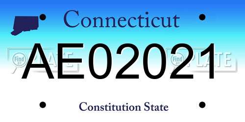 AE02021 Connecticut License Plate