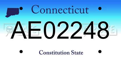 AE02248 Connecticut License Plate