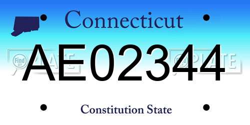 AE02344 Connecticut License Plate