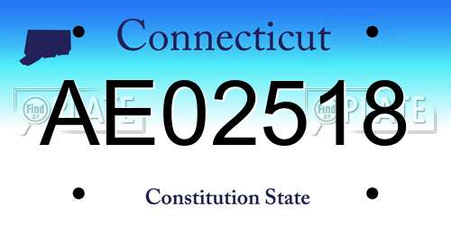 AE02518 Connecticut License Plate