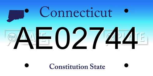 AE02744 Connecticut License Plate